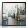 Framed abstract architecture wall art in black acrylic, showcasing geometric patterns and sharp lines, designed to enhance modern interior decor.