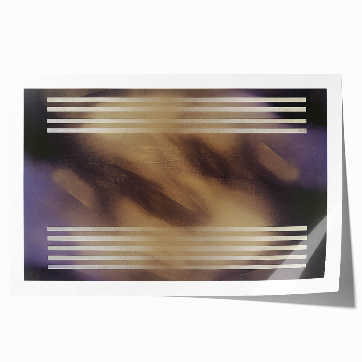 Abstract geometric rolled print showcasing vibrant colors and intricate patterns, ideal for modern home decor, securely packaged in a durable cardboard tube.