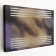 Abstract geometric stretched canvas artwork showcasing vibrant colors and intricate patterns, displayed in a side view to highlight texture and depth. Ideal for modern decor.