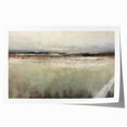 Abstract landscape wall art print showcasing vibrant colors of blue, orange, and green, rolled up for shipping in a protective cardboard tube, ideal for home decor.