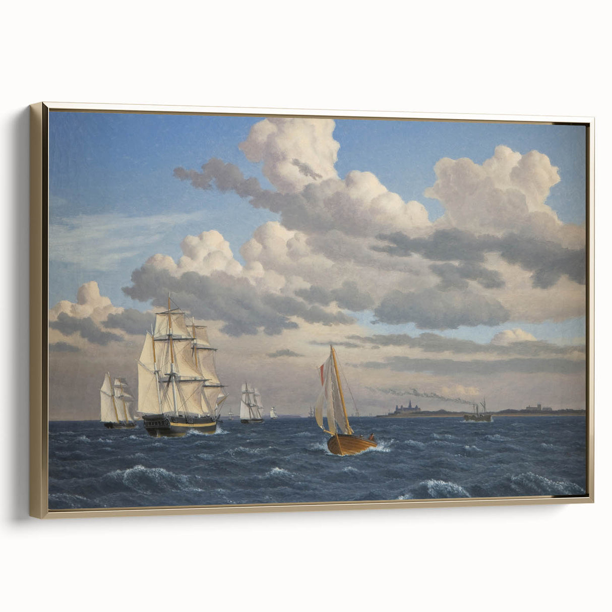 Neoclassical Art Print: Øresund Seascape - Classic Maritime Wall Art