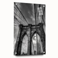 Landscape bridge design crafted from acrylic glass, showcasing a side view with decorative pins, ideal for modern decor and architectural enthusiasts.