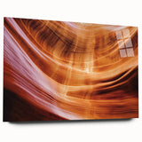 Acrylic landscape artwork depicting vibrant canyons in rich colors, showcased in a side view without pins, perfect for modern home decor or office spaces.