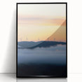 Framed acrylic artwork showcasing a serene countryside landscape with vibrant greens and rolling hills, elegantly displayed in a sleek black frame, ideal for home decor.
