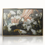Modern Wall Art: Charming Cat Scene in Elegant Victorian Style