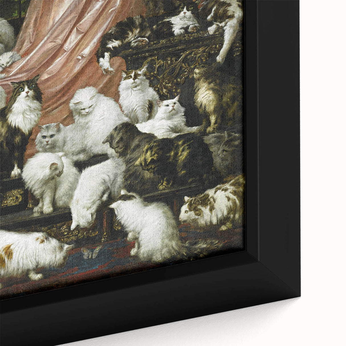 Modern Wall Art: Charming Cat Scene in Elegant Victorian Style