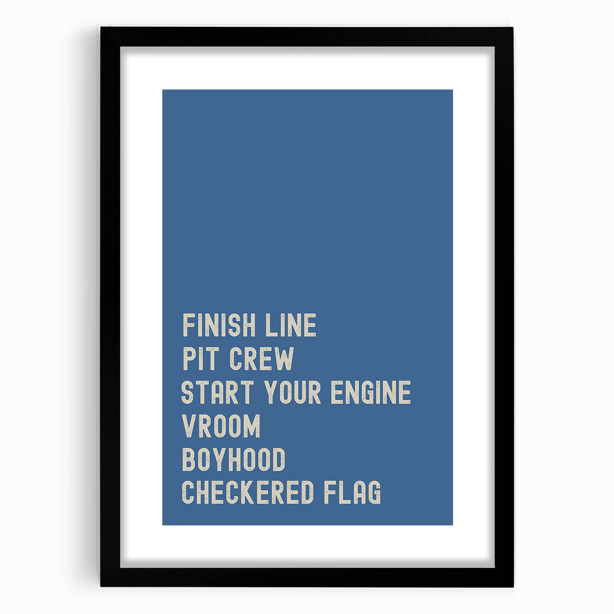 Race Track Words Wall Art - Boys Room Wall Art Kids Wall Art Prints
