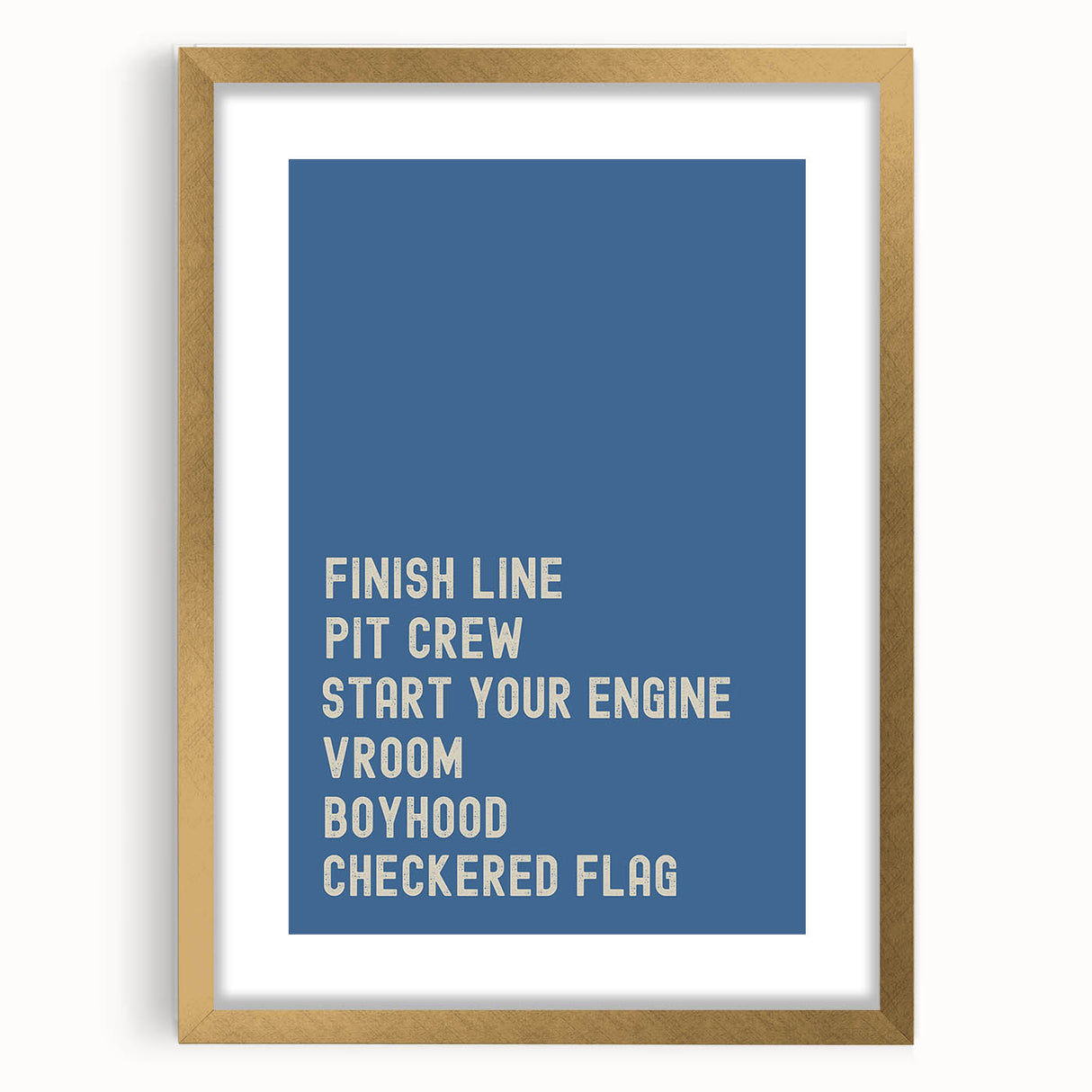 Race Track Words Wall Art - Boys Room Wall Art Kids Wall Art Prints