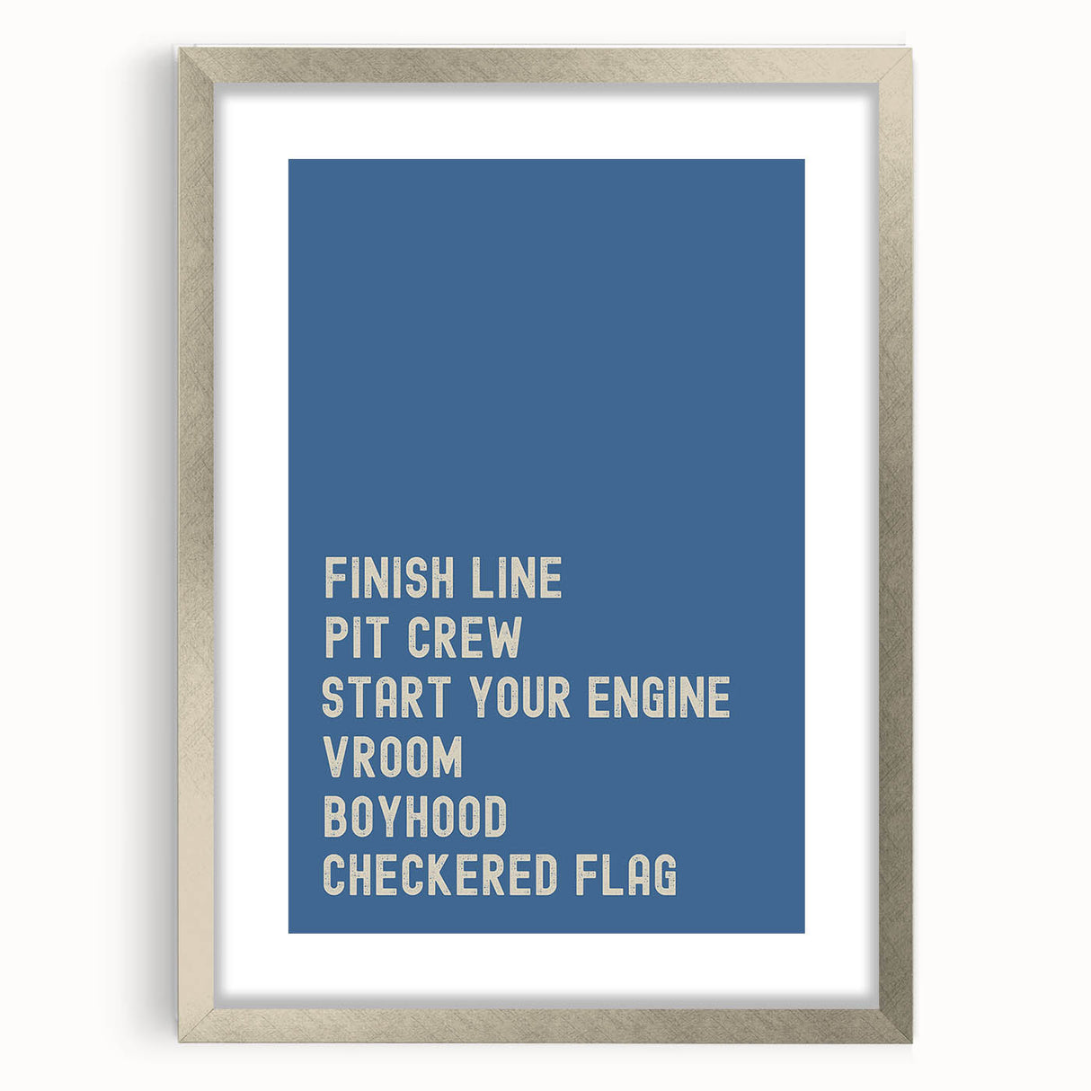 Race Track Words Wall Art - Boys Room Wall Art Kids Wall Art Prints
