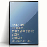Race Track Words Wall Art - Boys Room Wall Art Kids Wall Art Prints