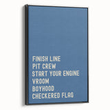 Race Track Words Wall Art - Boys Room Wall Art Kids Wall Art Prints