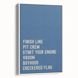 Race Track Words Wall Art - Boys Room Wall Art Kids Wall Art Prints