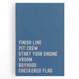 Race Track Words Wall Art - Boys Room Wall Art Kids Wall Art Prints
