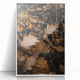Framed acrylic print of a fall landscape in art deco style, featuring warm autumn colors, ideal for nursery wall art.