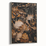 Framed canvas depicting a vintage landscape painting with vibrant autumn colors, ideal for living room decor.