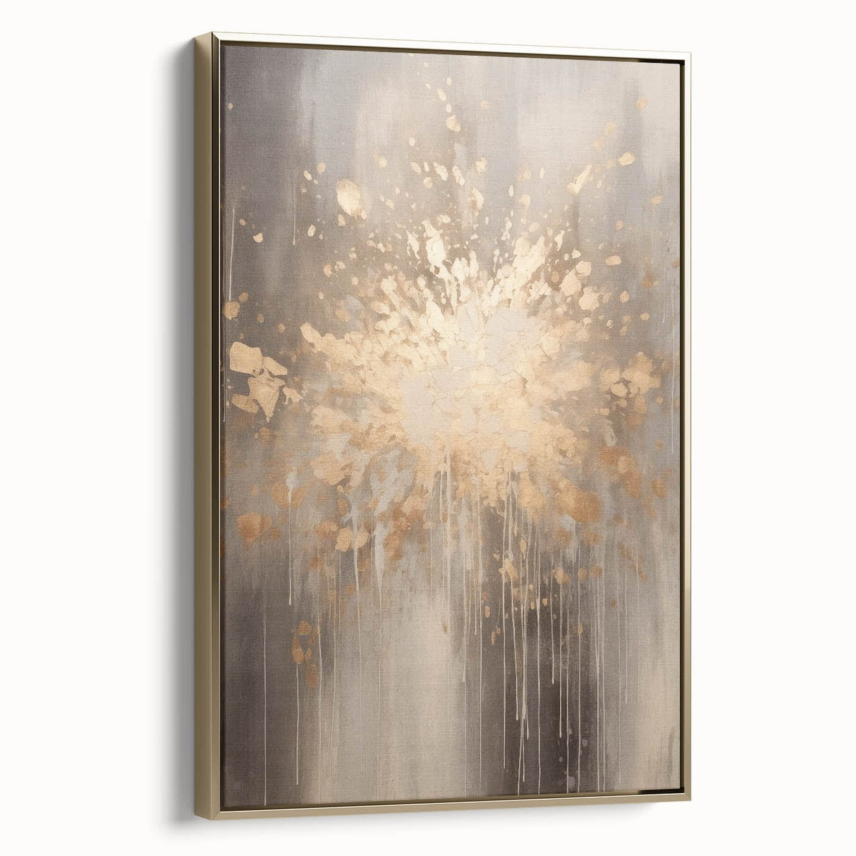 Winter landscape painting on framed canvas, featuring muted blue and white tones, ideal for bedroom wall art.