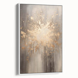 Vintage poster art of a winter scene on framed canvas, featuring muted gray and white tones, ideal for living room decor.