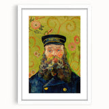 Textured abstract art print in muted blue and green, framed in white, ideal for bedroom art.