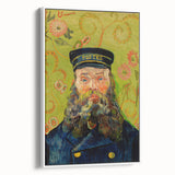 Vintage poster art of Van Gogh's painting on a large framed canvas, featuring vibrant colors against a black background.
