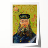 Rolled canvas print of Van Gogh-inspired floral artwork in vibrant colors, suitable for dining room or bathroom decor.