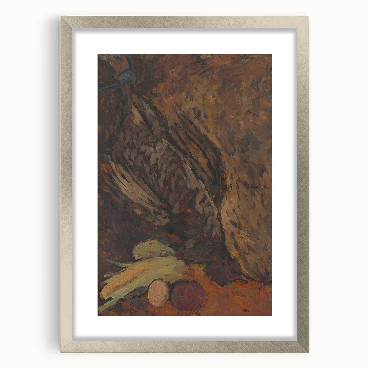 Still Life with Pheasant Modern Wall Art – Rustic Abstract Decor
