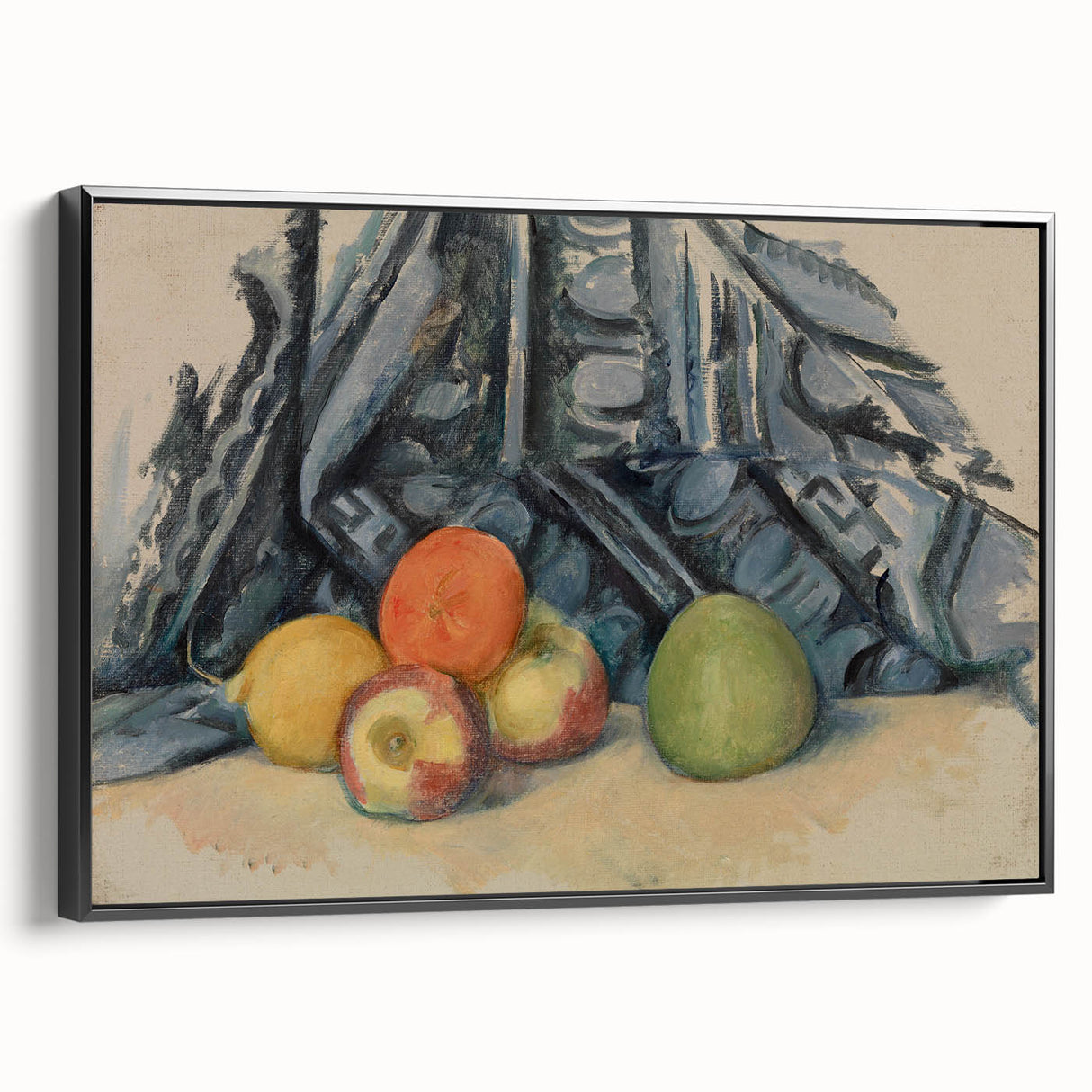 Modern Wall Art: Classic Still Life with Apples and Draped Cloth