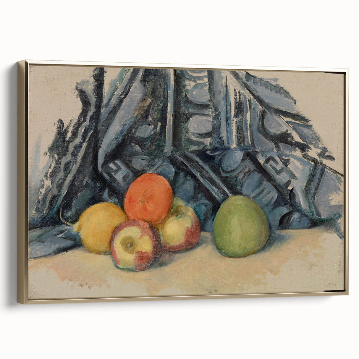 Modern Wall Art: Classic Still Life with Apples and Draped Cloth