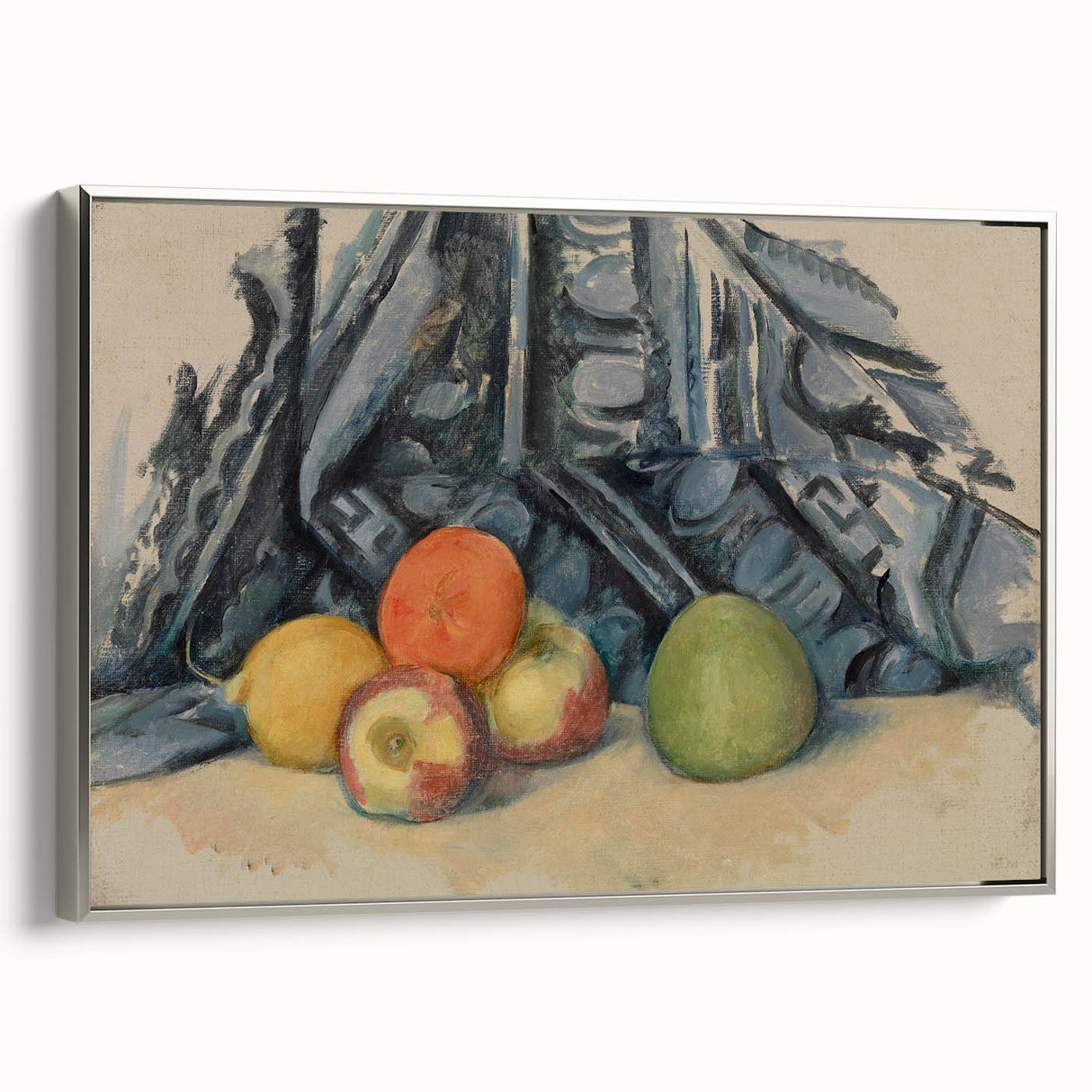 Modern Wall Art: Classic Still Life with Apples and Draped Cloth