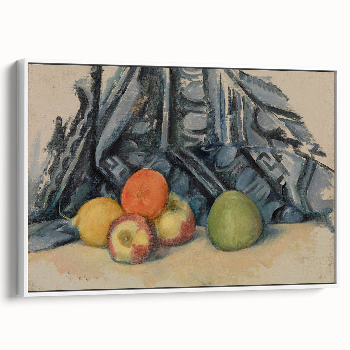 Modern Wall Art: Classic Still Life with Apples and Draped Cloth