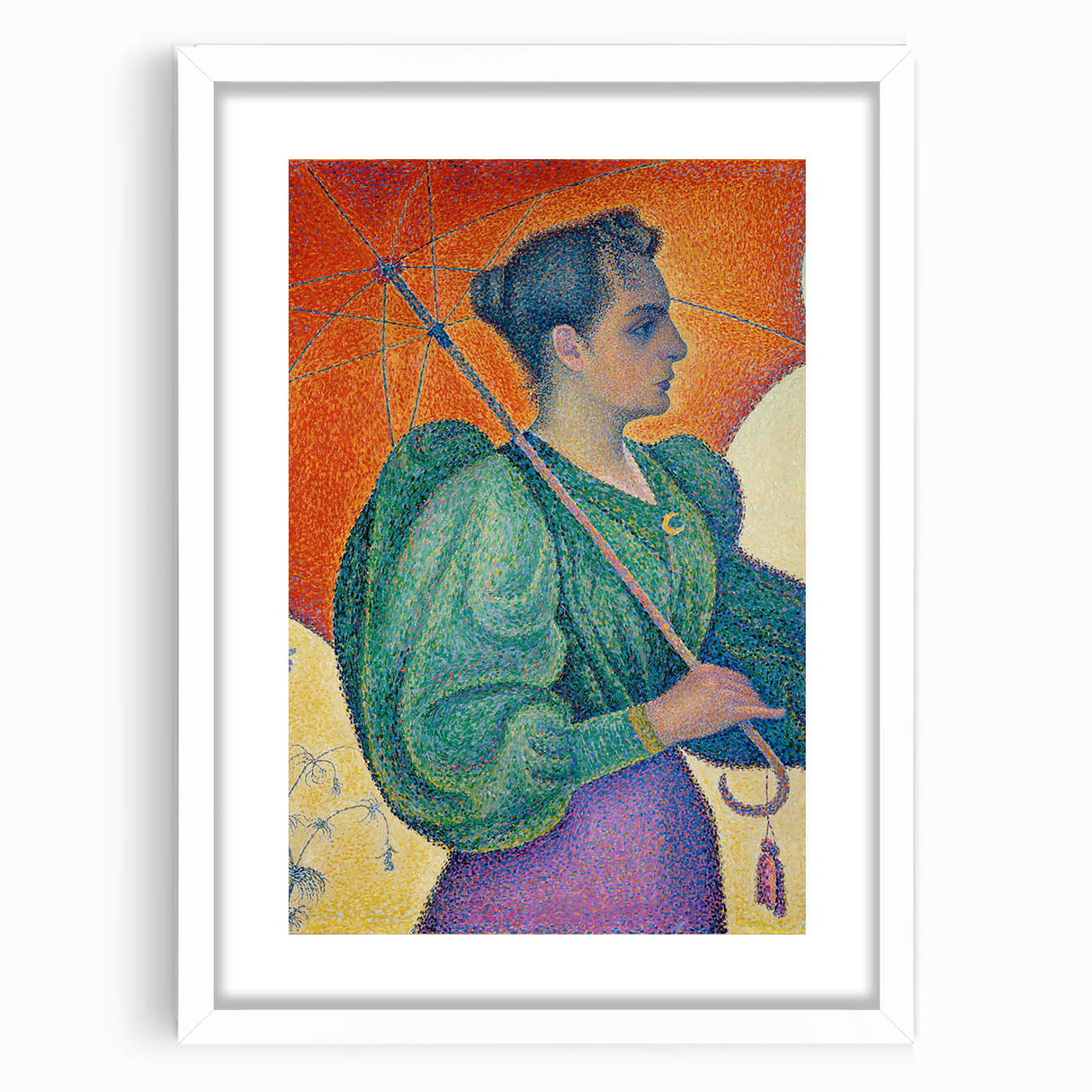 Femme à l'Ombrelle Modern Wall Art – Vibrant Pointillist Decor