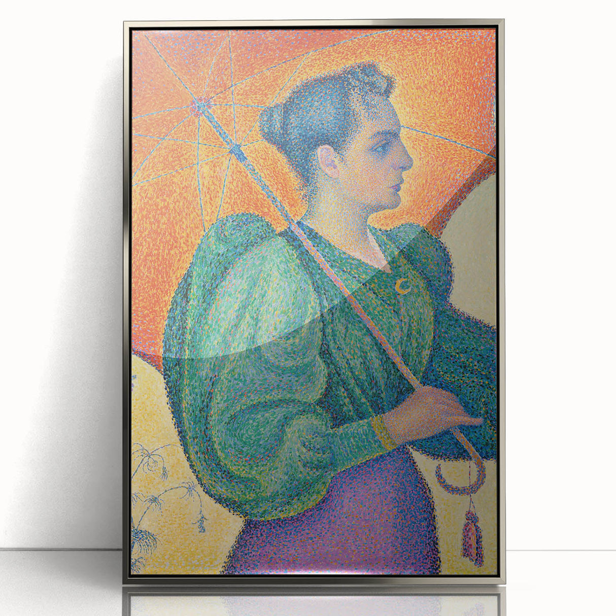 Femme à l'Ombrelle Modern Wall Art – Vibrant Pointillist Decor