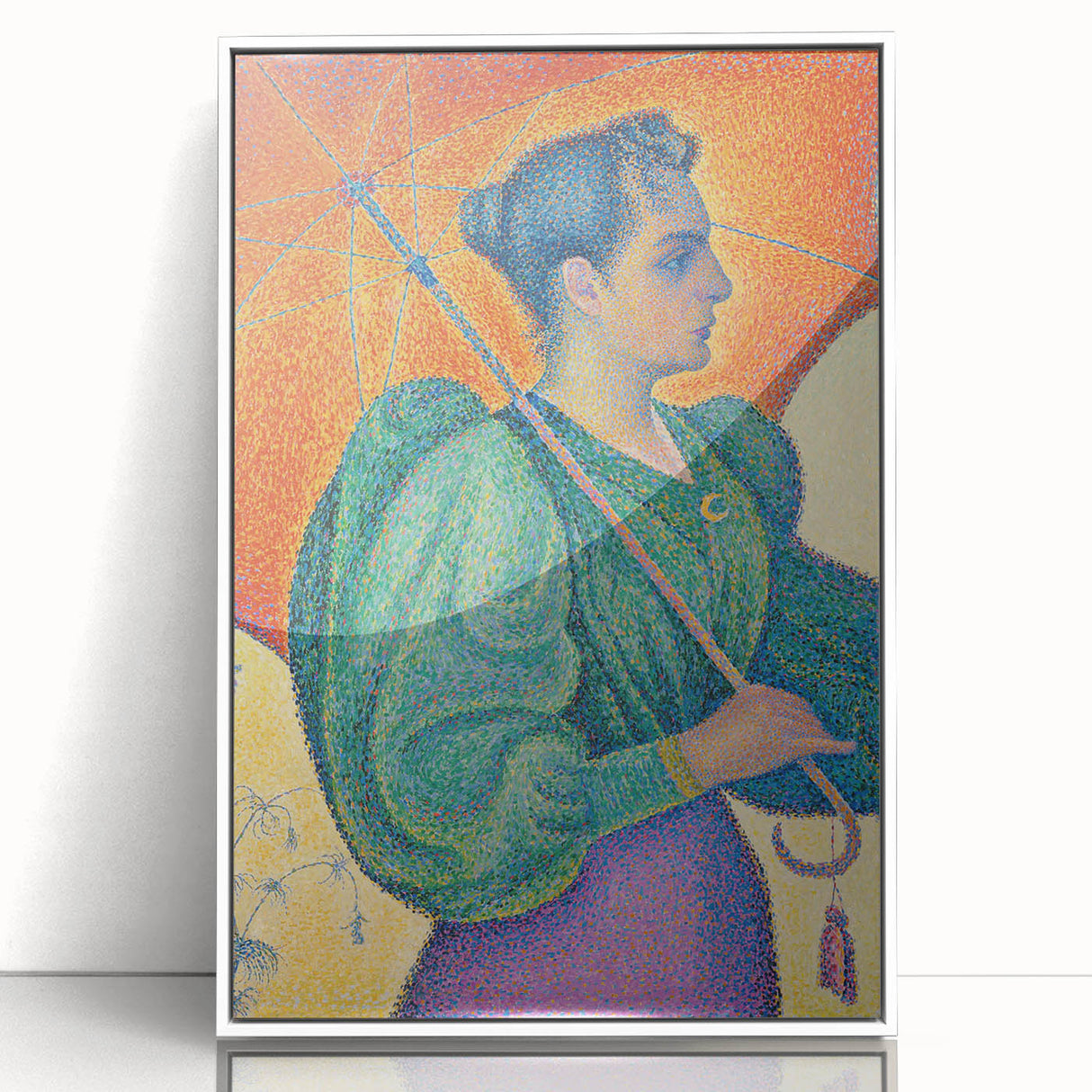 Femme à l'Ombrelle Modern Wall Art – Vibrant Pointillist Decor