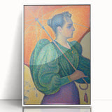 Femme à l'Ombrelle Modern Wall Art – Vibrant Pointillist Decor