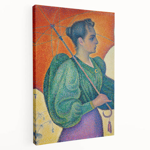 Femme à l'Ombrelle Modern Wall Art – Vibrant Pointillist Decor