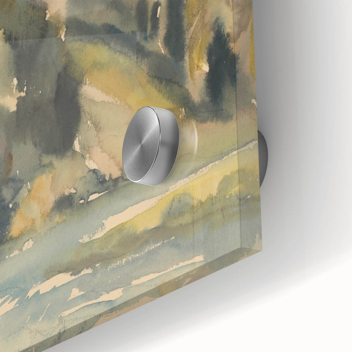 Old Castle Modern Wall Art – Serene Watercolor Landscape