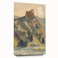 Old Castle Modern Wall Art – Serene Watercolor Landscape
