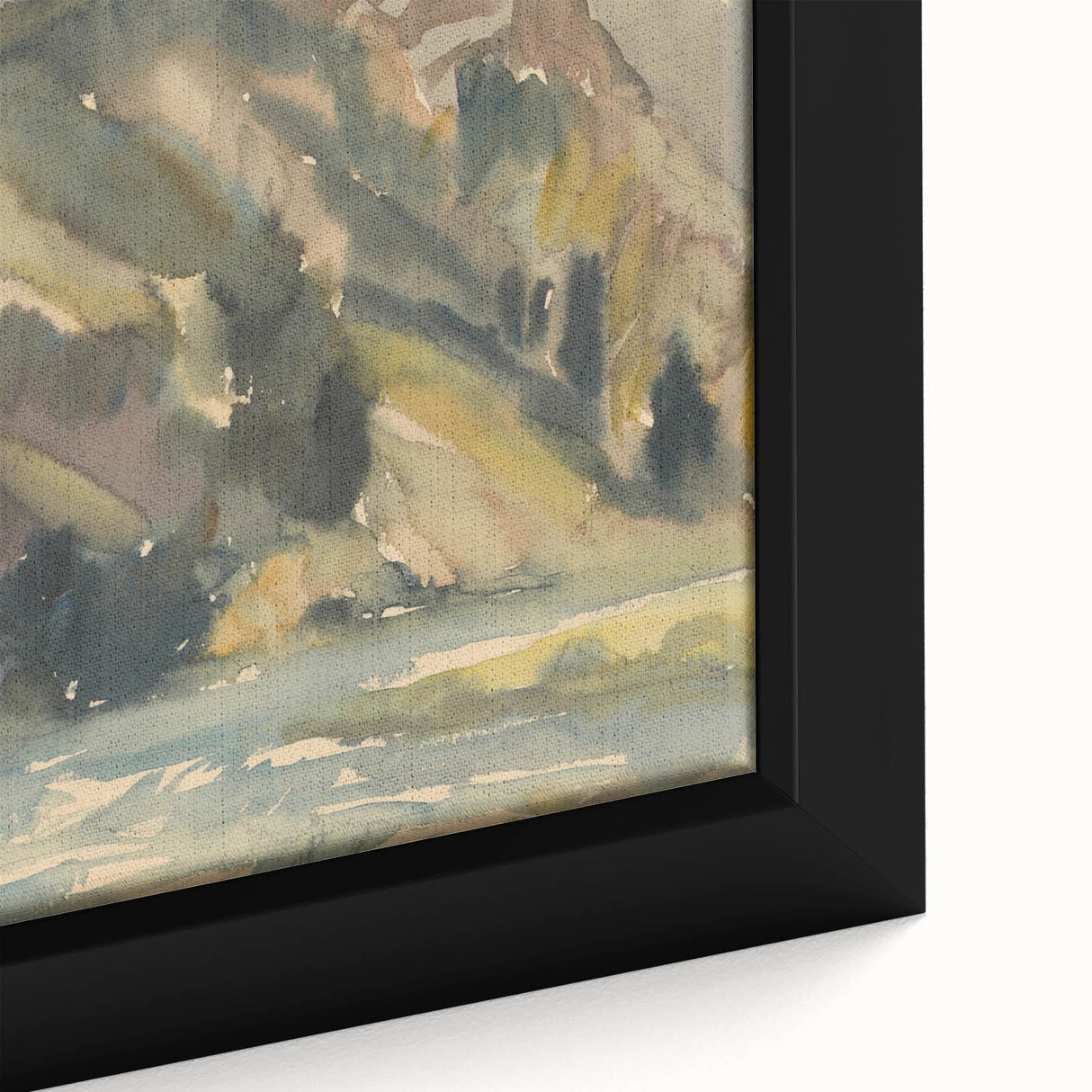 Old Castle Modern Wall Art – Serene Watercolor Landscape