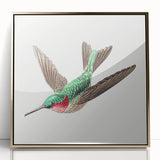 Modern Wall Art - Graceful Hummingbird Illustration with Vibrant Detail