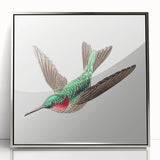 Modern Wall Art - Graceful Hummingbird Illustration with Vibrant Detail