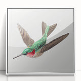 Modern Wall Art - Graceful Hummingbird Illustration with Vibrant Detail