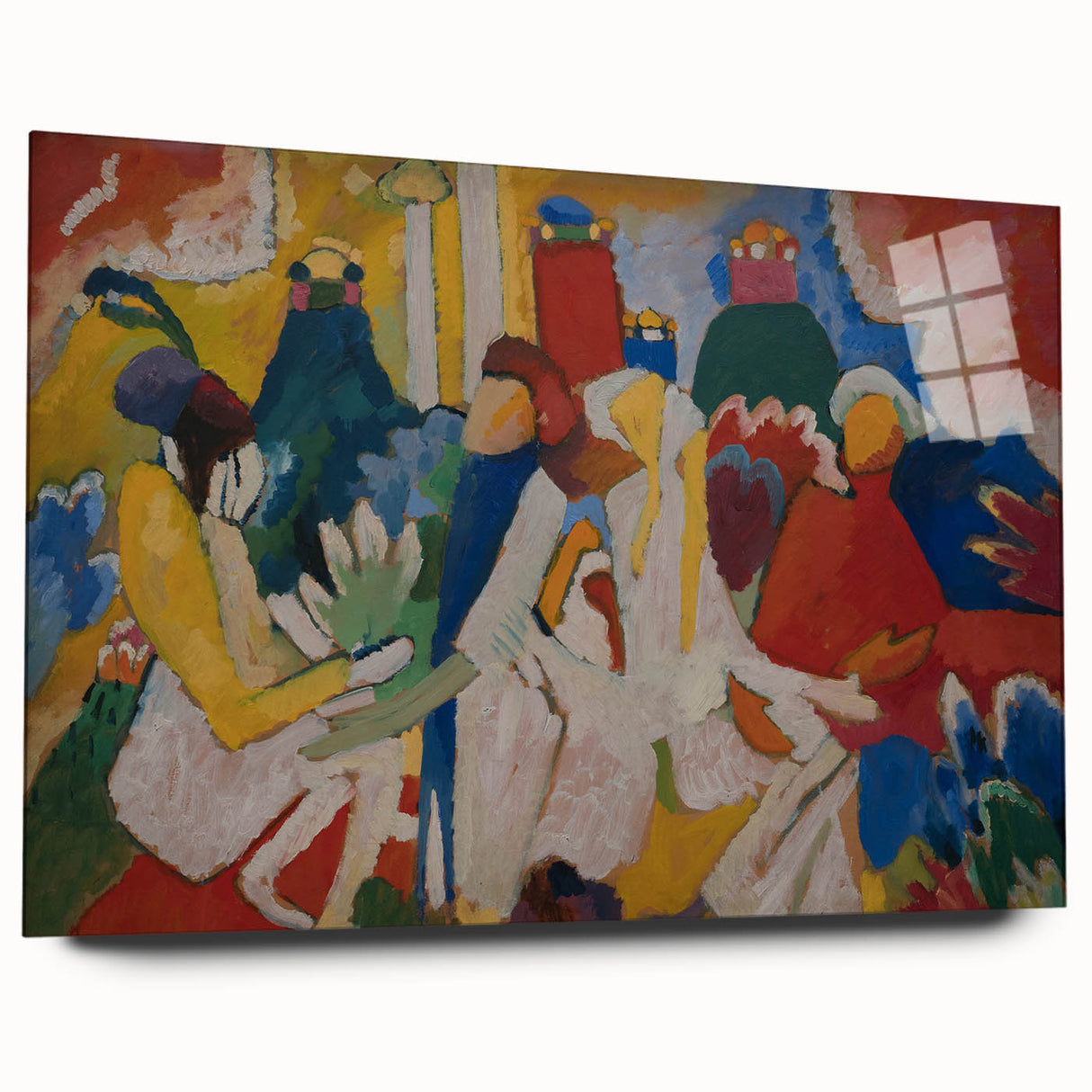 Modern Wall Art: Vibrant Abstract Oriental Scene in Bold Colors