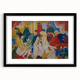 Modern Wall Art: Vibrant Abstract Oriental Scene in Bold Colors