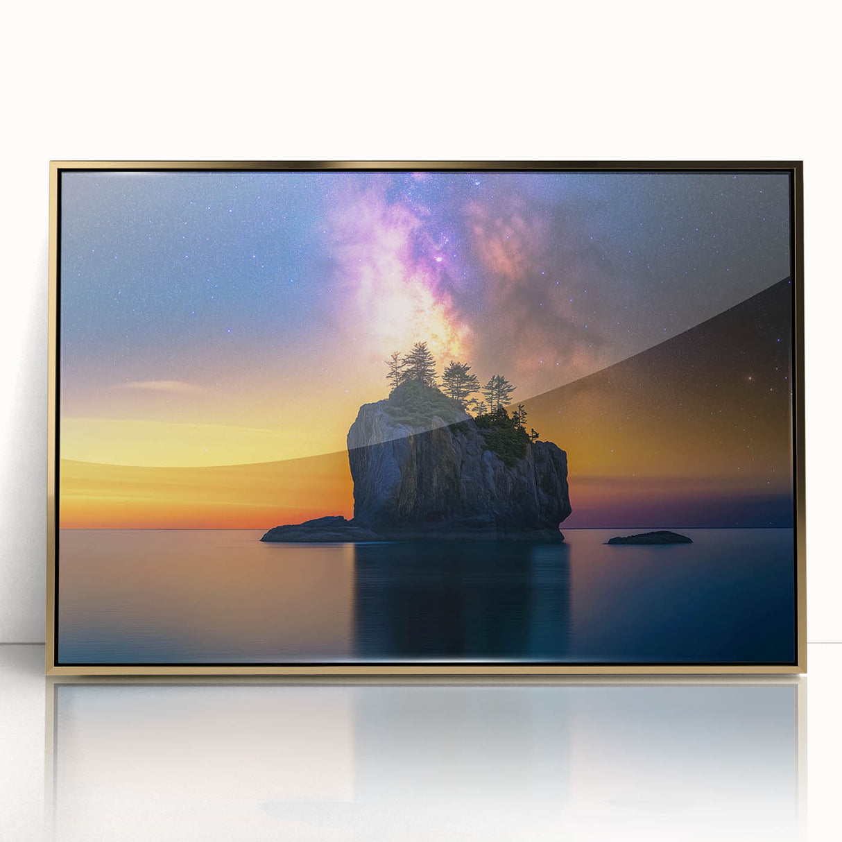 Celestial Island Glow – Cosmic Landscape Captured in Motion Light