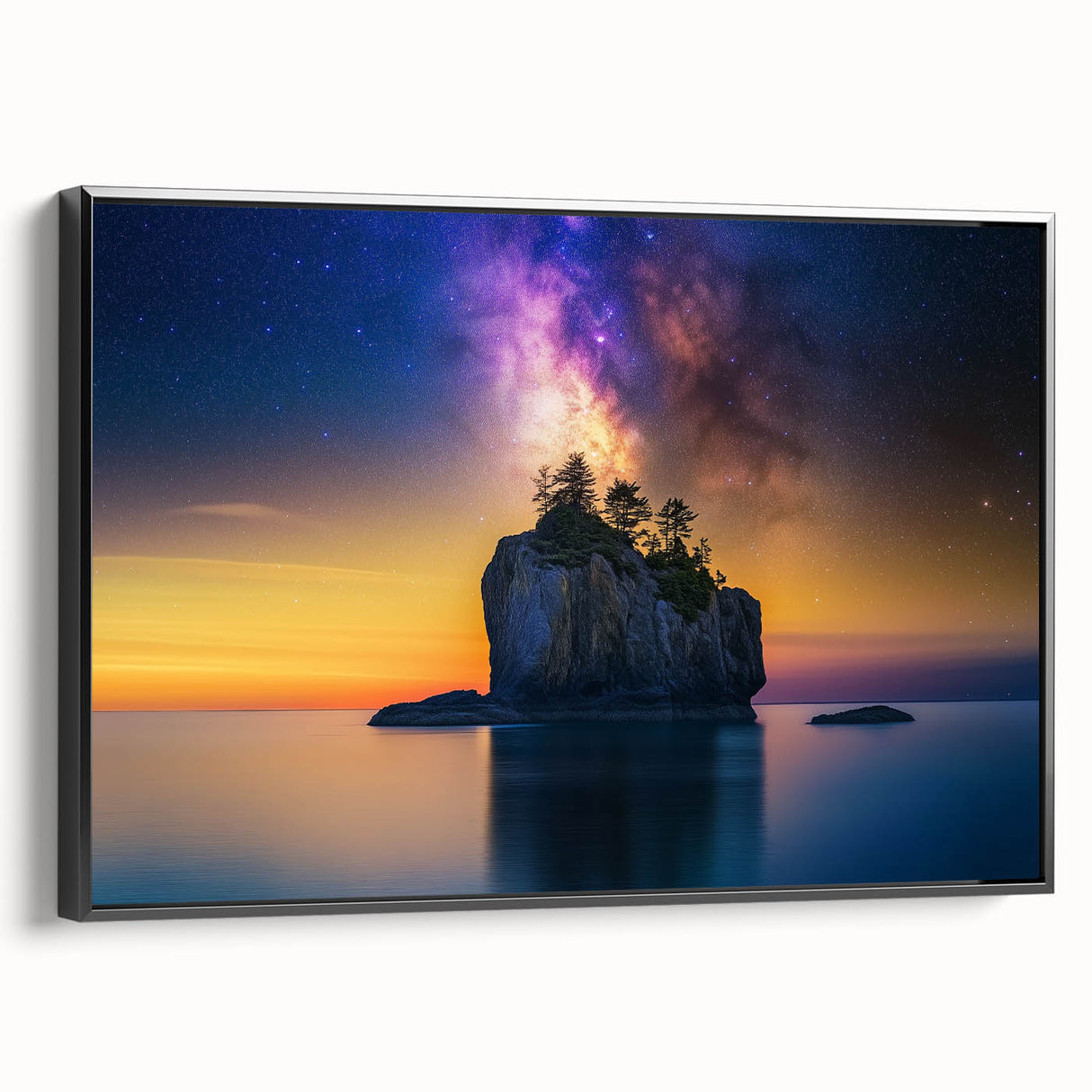 Celestial Island Glow – Cosmic Landscape Captured in Motion Light