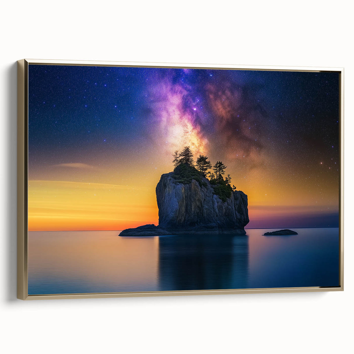 Celestial Island Glow – Cosmic Landscape Captured in Motion Light