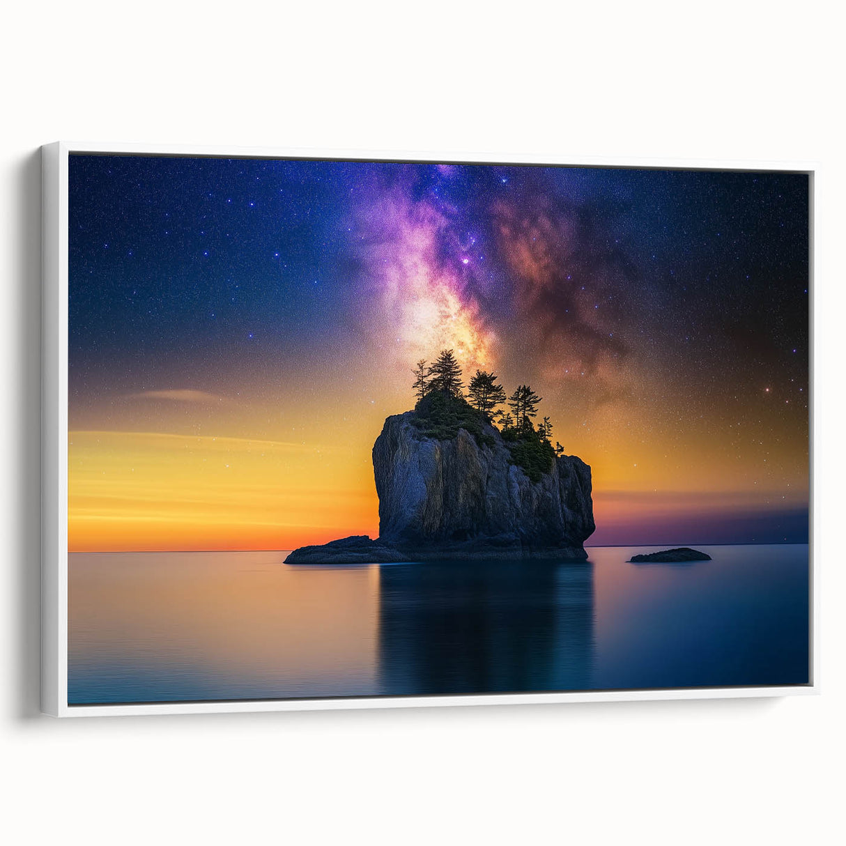 Celestial Island Glow – Cosmic Landscape Captured in Motion Light