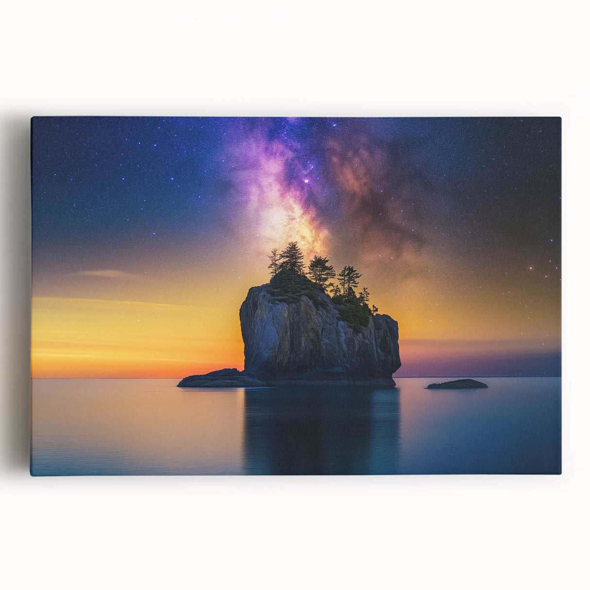 Celestial Island Glow – Cosmic Landscape Captured in Motion Light