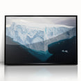 Framed acrylic artwork showcasing a stunning landscape of cliffs with vibrant colors, set against a black frame, ideal for modern home décor.