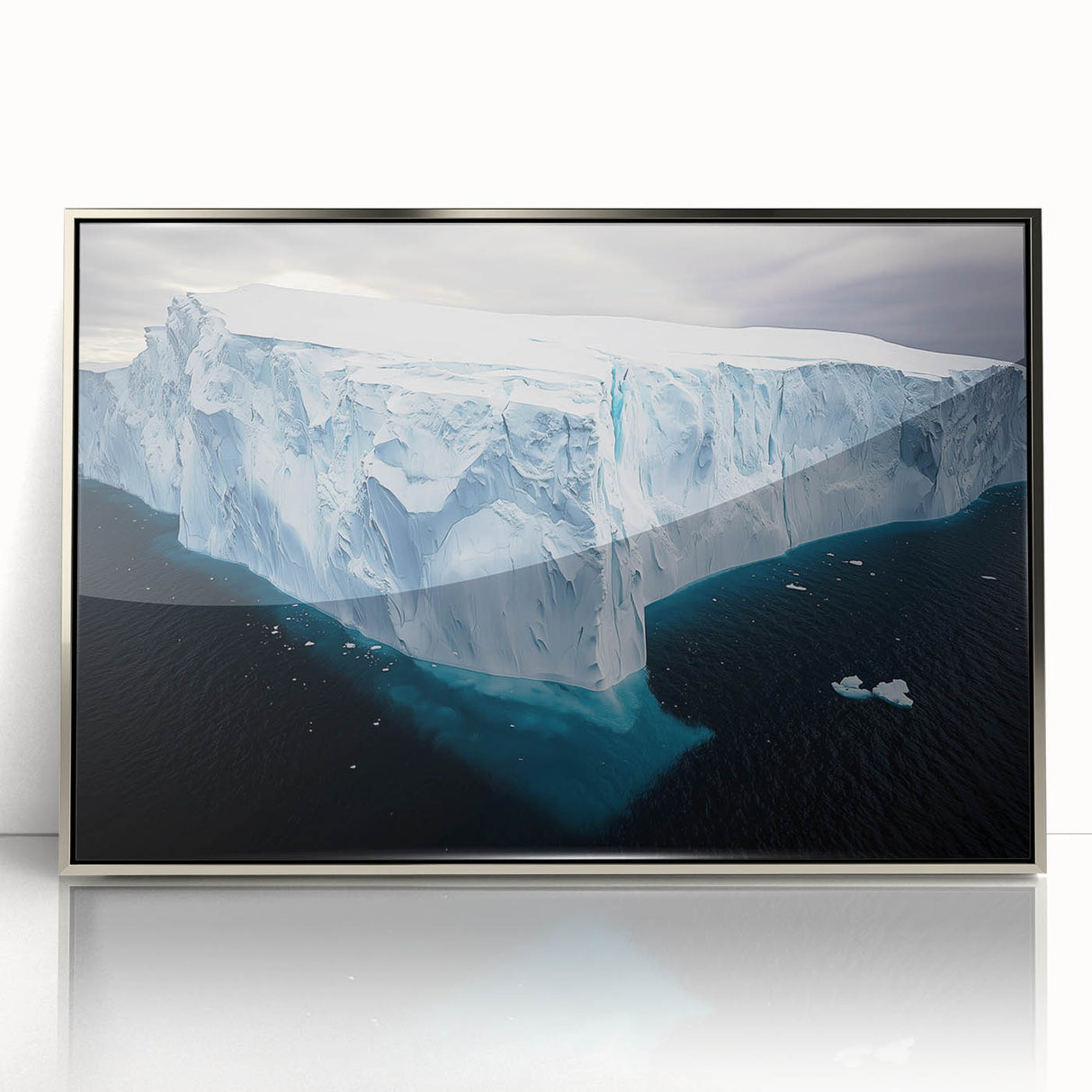 Framed acrylic artwork showcasing a stunning landscape of cliffs, featuring vibrant colors and intricate details, perfect for modern home decor.