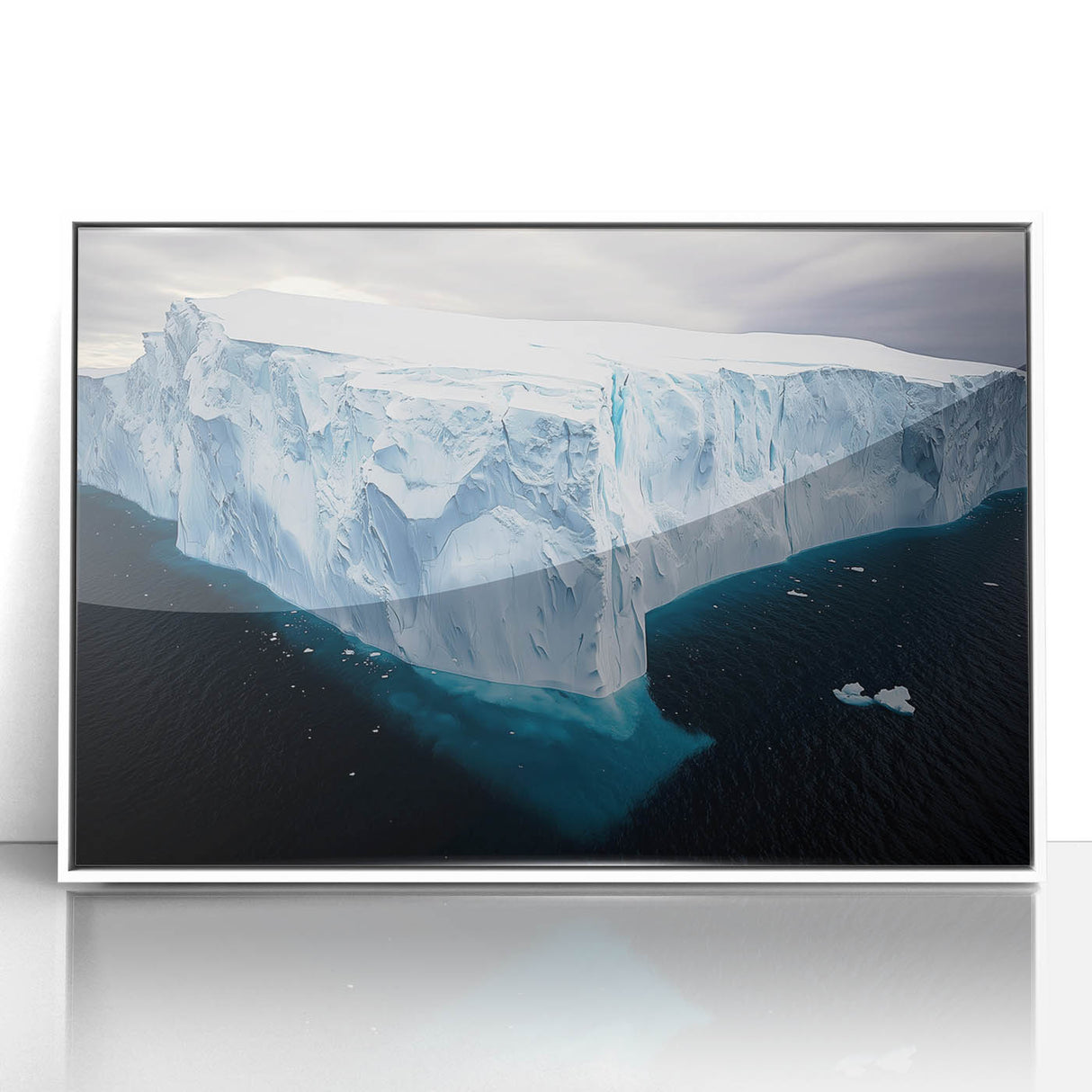 Framed acrylic artwork showcasing a scenic cliff landscape with vibrant colors and intricate details, displayed against a clean white backdrop for a modern aesthetic.